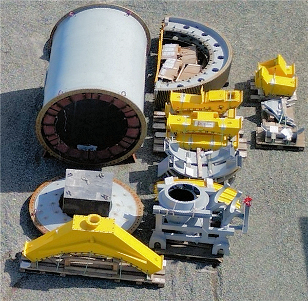 UNUSED OUTOTEC 2.7m x 4.1m (8.6' x 13.5') Rod Mill, 450 HP (336 kW) Motor